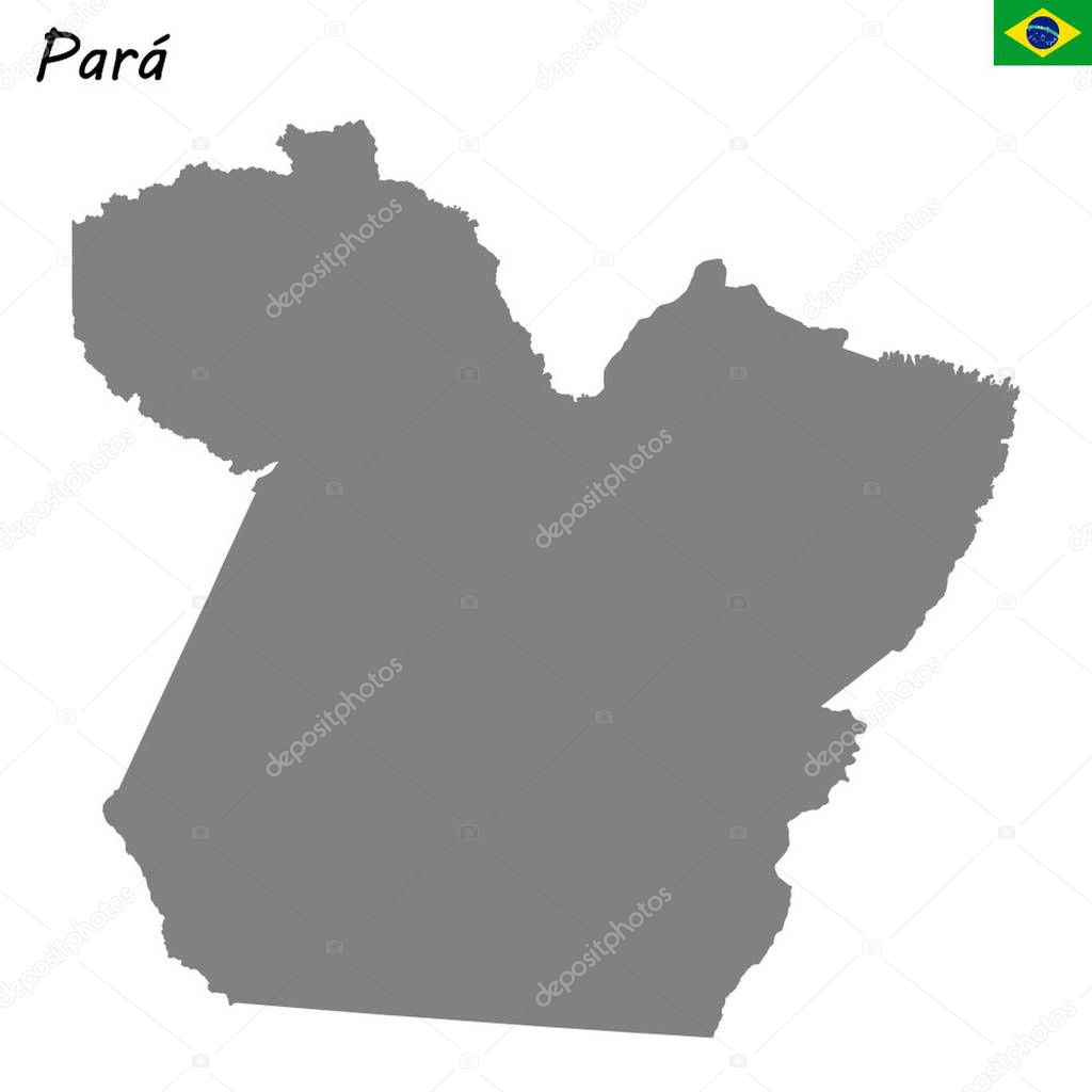 High Quality map of Para is a state of Brazil