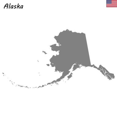 Yüksek kaliteli harita devlet Amerika Birleşik Devletleri. Alaska