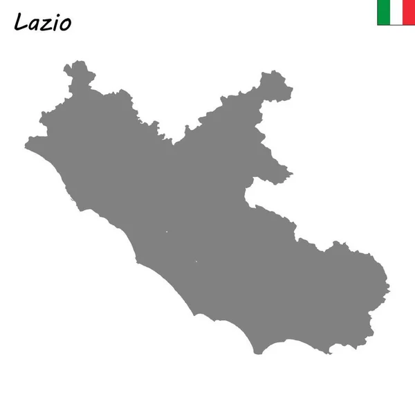 Vysoce Kvalitní Mapa Lazio Region Itálii — Stockový vektor