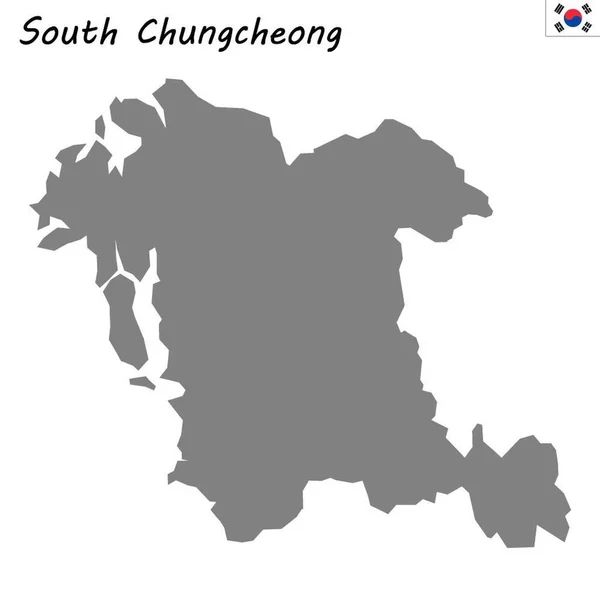 Província Mapa Alta Qualidade Coreia Sul Sul Chungcheong —  Vetores de Stock