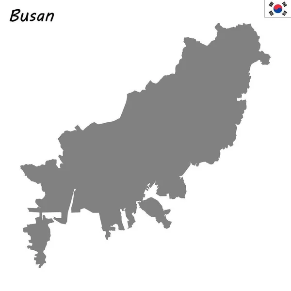 Qualitativ Hochwertige Karte Großstadt Von Südkorea Busan — Stockvektor