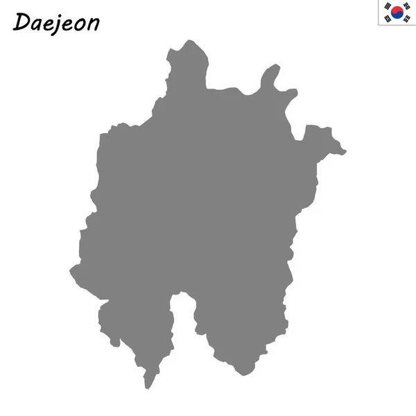 Carte Haute Qualité Ville Métropolitaine Corée Sud Daejeon — Image vectorielle