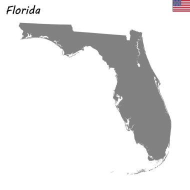Yüksek kaliteli harita devlet Amerika Birleşik Devletleri. Florida