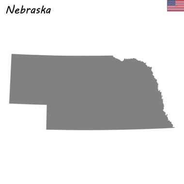 Yüksek kaliteli harita devlet Amerika Birleşik Devletleri. Nebraska