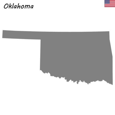 Yüksek kaliteli harita devlet Amerika Birleşik Devletleri. Oklahoma