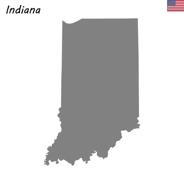 Yüksek Kaliteli Harita Devlet Amerika Birleşik Devletleri Indiana — Stok Vektör
