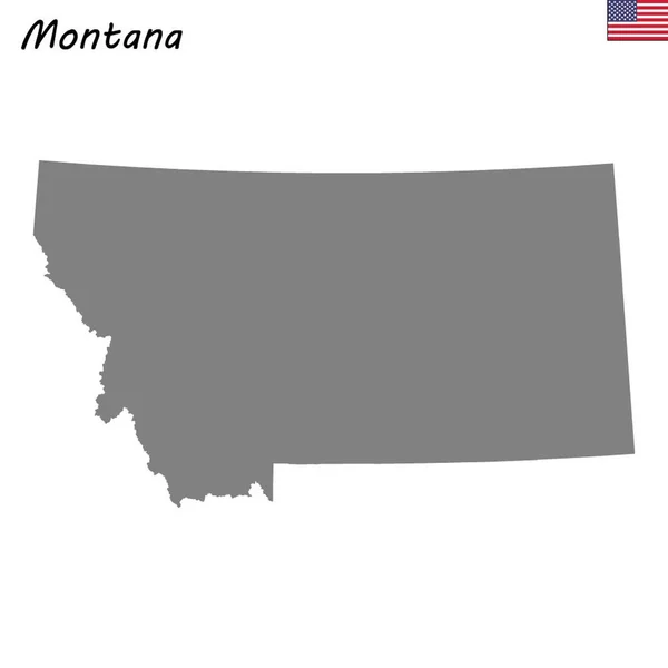 Yüksek Kaliteli Harita Devlet Amerika Birleşik Devletleri Montana — Stok Vektör
