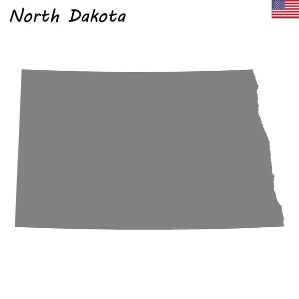 Mapa Alta Calidad Estado Estados Unidos Dakota Del Norte — Vector de stock
