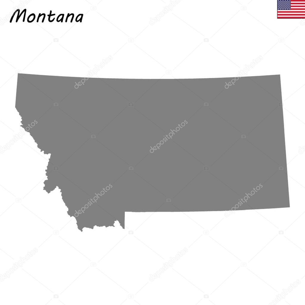 High Quality map state of United States. Montana