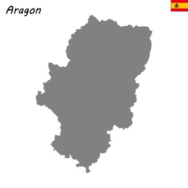 Yüksek kaliteli harita İspanya'nın otonom. Aragon