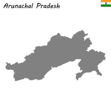 Arunachal Pradesh yüksek kaliteli harita, bir devlet Hindistan'dır