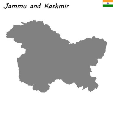 Yüksek kaliteli harita Jammu ve Keşmir Hindistan Devlet olduğunu