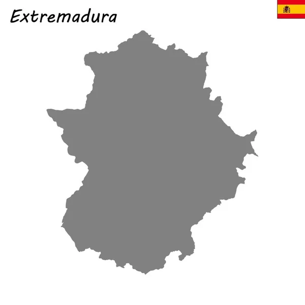 西班牙的高品质地图自治社区 埃斯特雷马杜拉 — 图库矢量图片