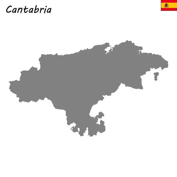 西班牙的高品质地图自治社区 坎塔布里亚 — 图库矢量图片