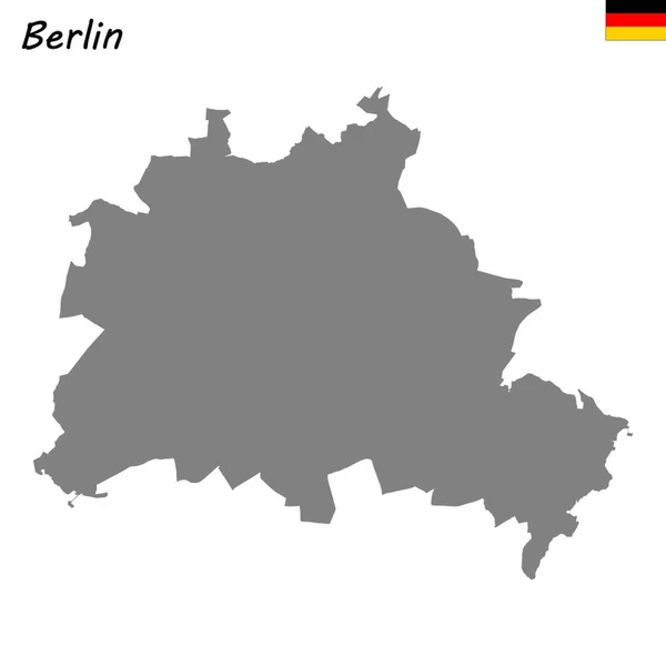 Mapa Alta Calidad Estado Alemania Berlín — Vector de stock