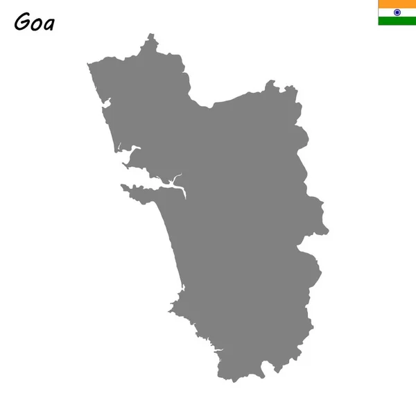 Mappa Alta Qualità Goa Uno Stato Dell India — Vettoriale Stock