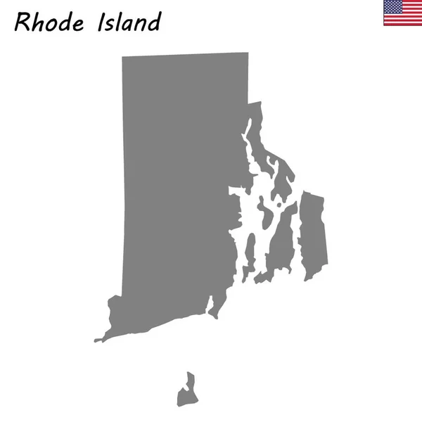 Высококачественная Карта Штата Сша Род Айленд — стоковый вектор