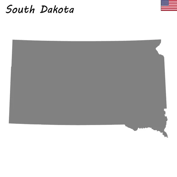 Mapa Alta Calidad Estado Estados Unidos Dakota Del Sur — Vector de stock