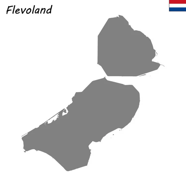 荷兰的高品质地图省 弗莱福兰 — 图库矢量图片