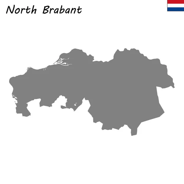 Mappa Alta Qualità Provincia Dei Paesi Bassi Brabante Settentrionale — Vettoriale Stock