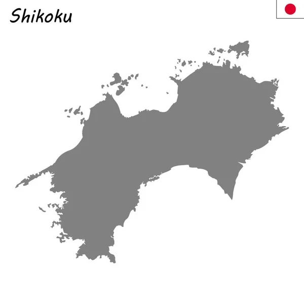 Hochwertige Karte Von Shikoku Ist Eine Region Japans — Stockvektor
