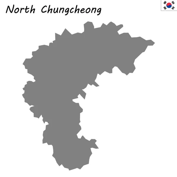 Província Mapa Alta Qualidade Coreia Sul Norte Chungcheong —  Vetores de Stock