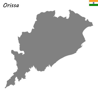 Yüksek kalite Odisha bir Hindistan Devlet haritasıdır