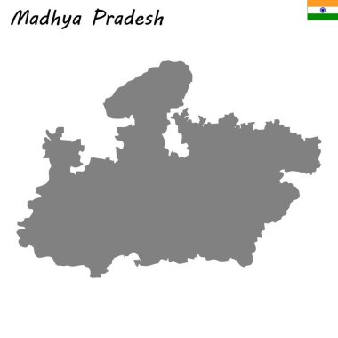 Yüksek kalite Madhya Pradesh Hindistan Devlet haritasıdır