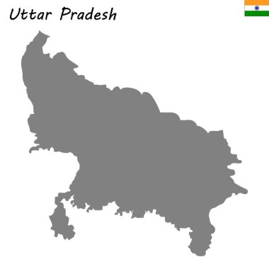 Yüksek kalite Uttar Pradesh Hindistan Devlet haritasıdır
