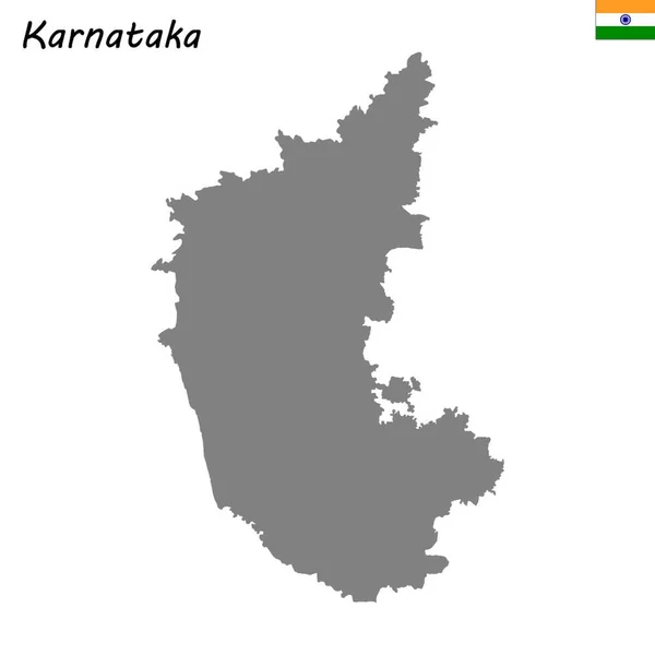 Висока Якість Карта Карнатака Штат Індії — стоковий вектор