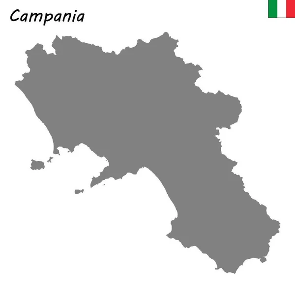 Hochwertige Karte Von Kampanien Ist Eine Region Von Italien — Stockvektor