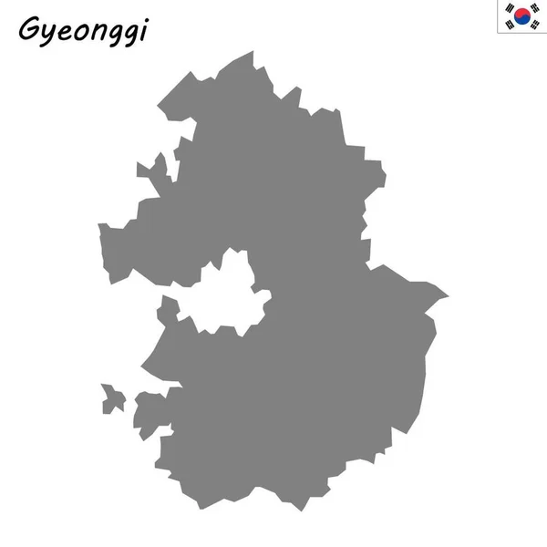 Província Mapa Alta Qualidade Coreia Sul Gyeonggi —  Vetores de Stock