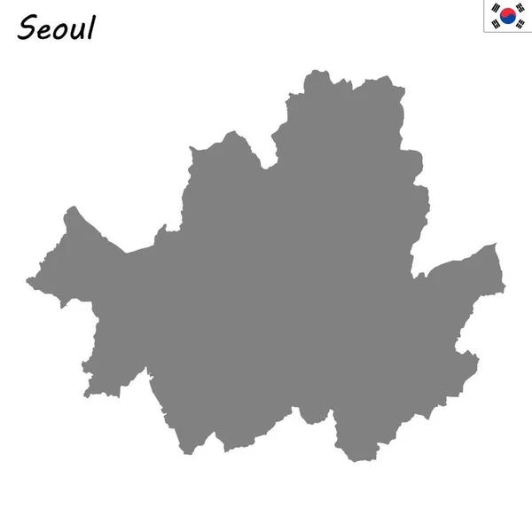 Mapa Alta Qualidade Cidade Metropolitana Coreia Sul Seul —  Vetores de Stock