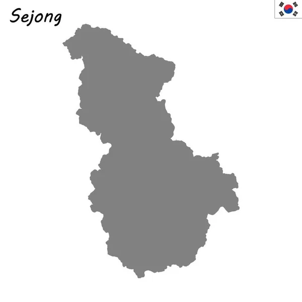 Carte Haute Qualité Ville Métropolitaine Corée Sud Sejong — Image vectorielle