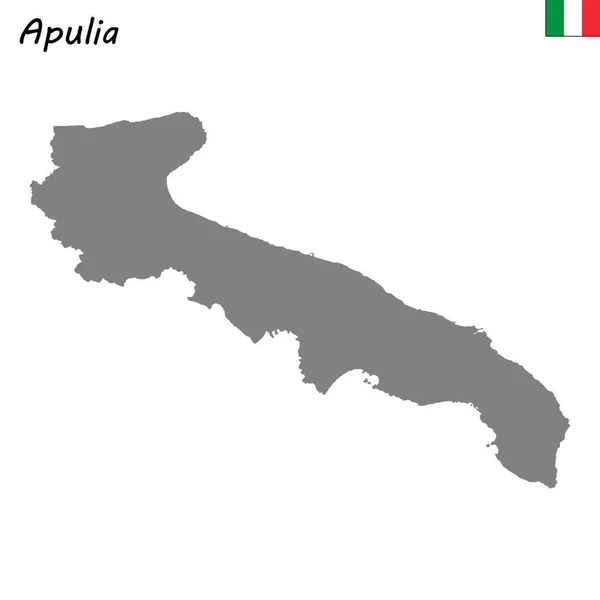 Mapa Alta Calidad Apulia Una Región Italia — Vector de stock