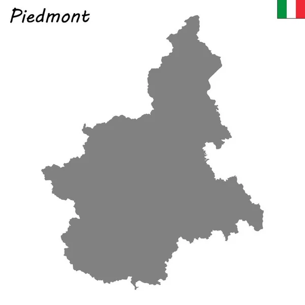 Mappa Alta Qualità Del Piemonte Una Regione Italia — Vettoriale Stock