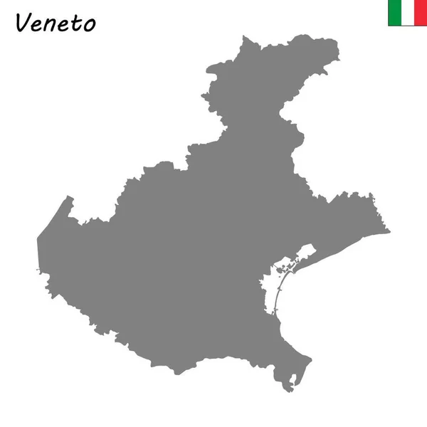 Карта Высокого Качества Венето Регион Италии — стоковый вектор