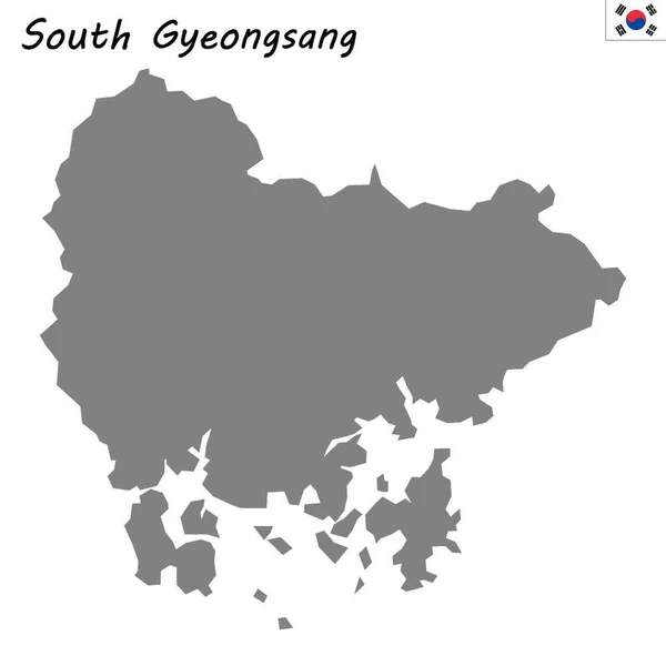 Hochwertige Karte Provinz Südkorea South Gyeongsang — Stockvektor