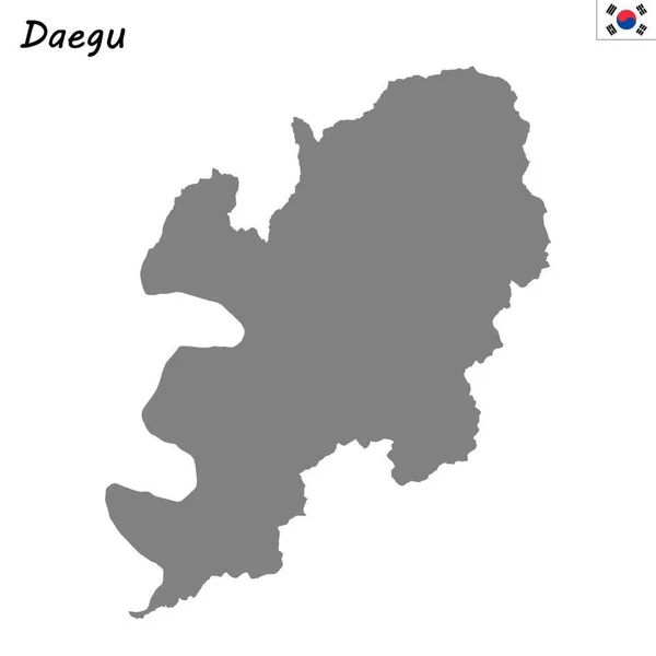 Qualitativ Hochwertige Karte Großstadt Südkorea Daegu — Stockvektor