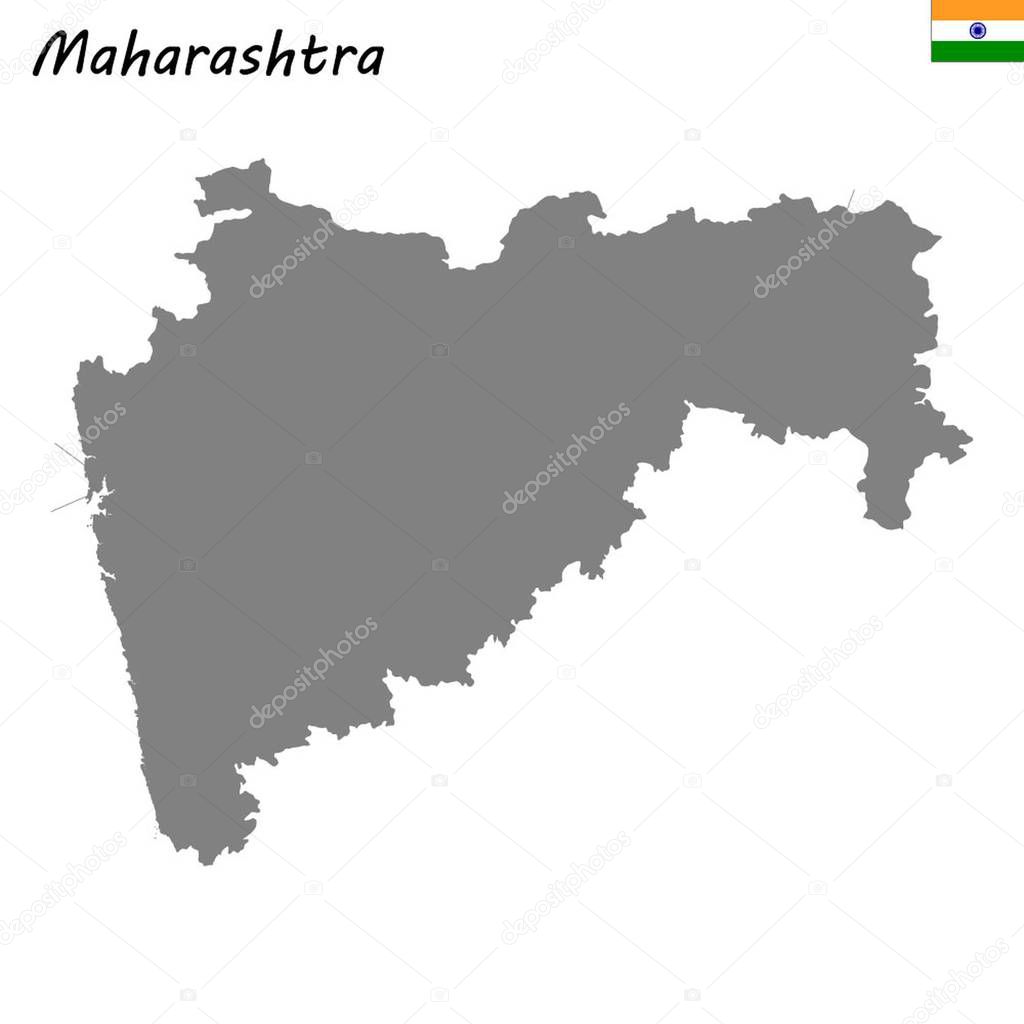 High Quality map of Maharashtra is a state of India