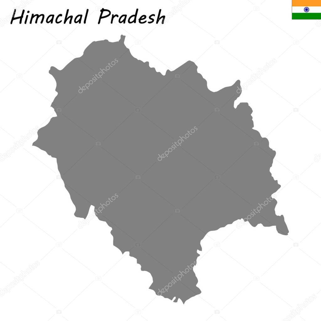 High Quality map of Himachal Pradesh is a state of India