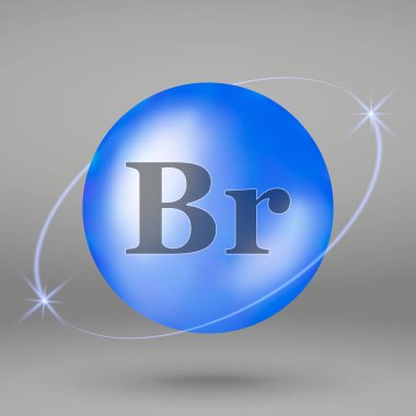  Brom simgesi. Mineral açılan hap kapsül. Mineral karmaşık tasarım