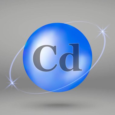  Kadmiyum simgesi. Mineral açılan hap kapsül. Mineral karmaşık tasarım