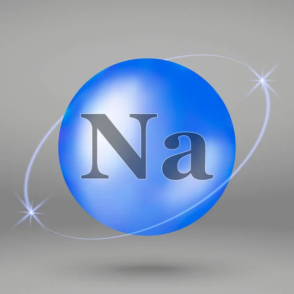 나트륨 아이콘입니다 미네랄 캡슐입니다 미네랄 디자인 — 스톡 벡터