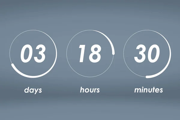 カウント ダウン Web サイト ベクトル テンプレート デジタル時計タイマー — ストックベクタ