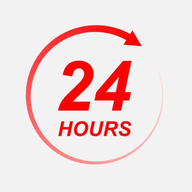 Yirmi dört saat simgesi, vektör