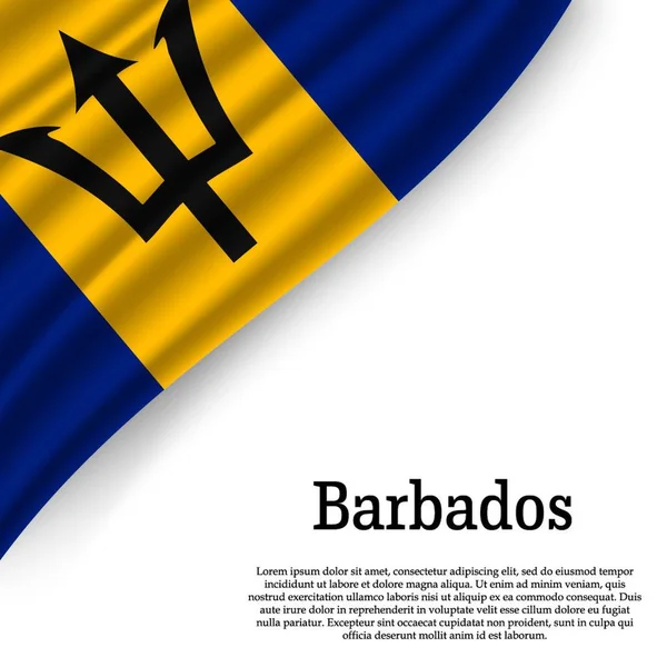 Acenando Bandeira Barbados Fundo Branco Modelo Para Dia Independência Ilustração —  Vetores de Stock