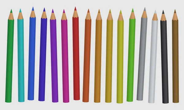 Conjunto Lápiz Color Ilustración Vectorial — Vector de stock