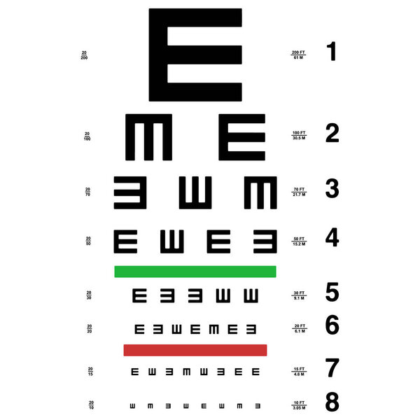 vector eye test chart. Visual acuity 