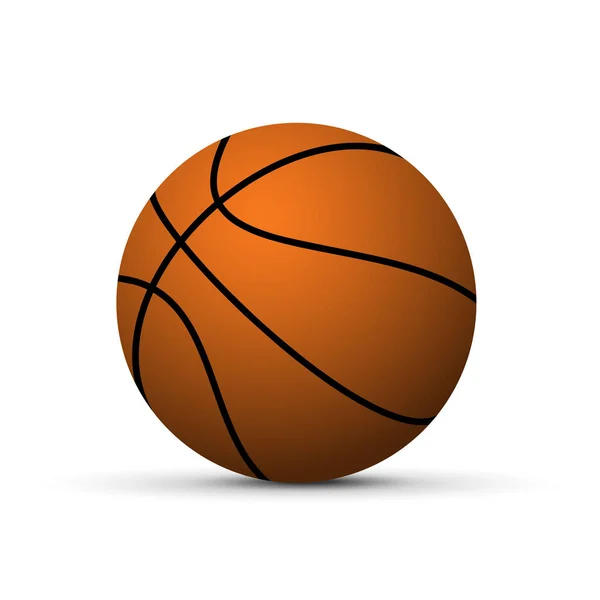 Gölge Izole Ile Gerçekçi Basketbol Topu — Stok Vektör